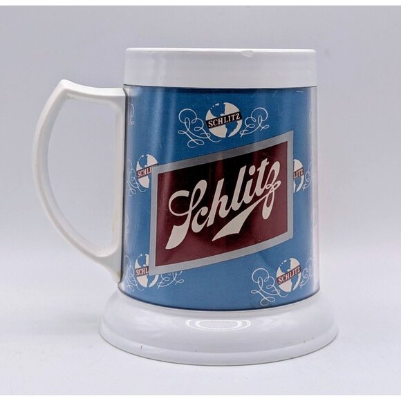 VINTAGE Schlitz Beer Plastic Mug 10 oz Short Stein Mug 1970s VTG - Picture 2 of 5